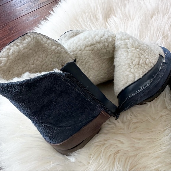 Women’s Size 7W Naturalizer N5 Comfort Talley Blue Leather Upper Sherling Bootie - Picture 11 of 13